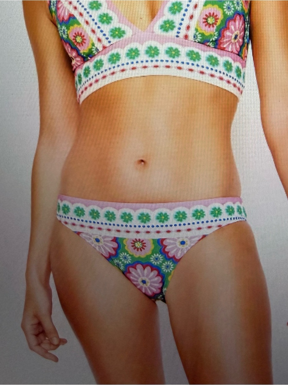 Boden Porto Bikini Bottoms — Multi Flower Tile NWT SZ 12